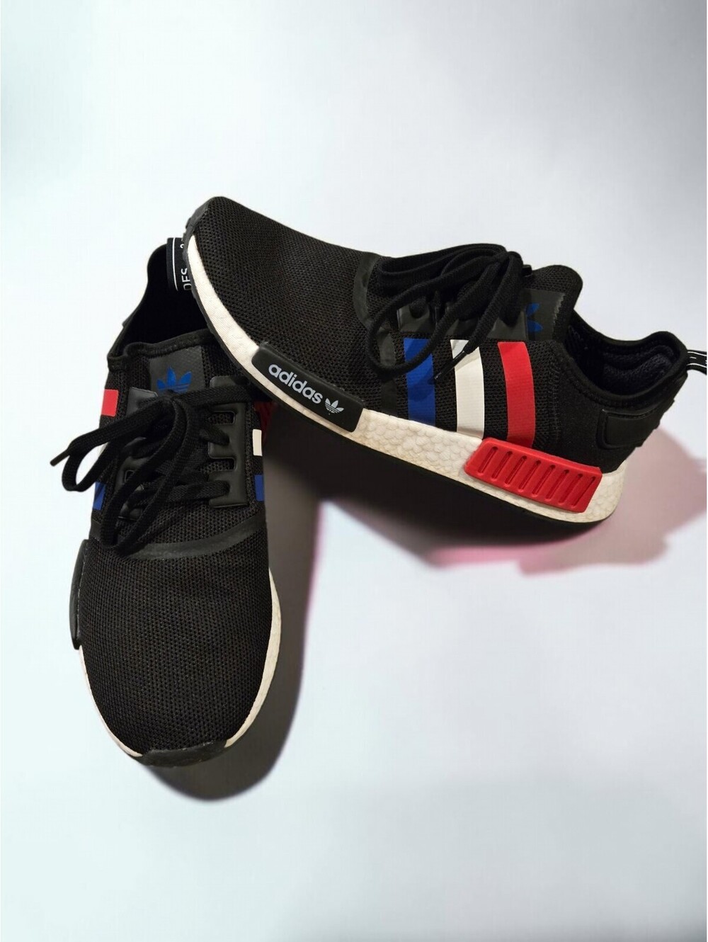 adidas NMD R1 Tri-Color Black Red Blue F99712 Men's Size 10 Preowned